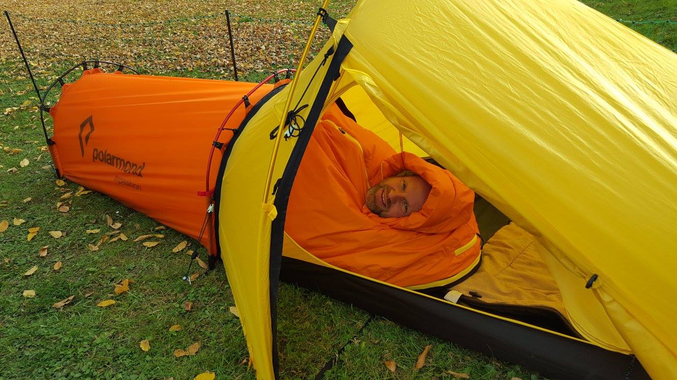 Polarmond innovative extreme cold sleep system with dual layer sleeping bag
