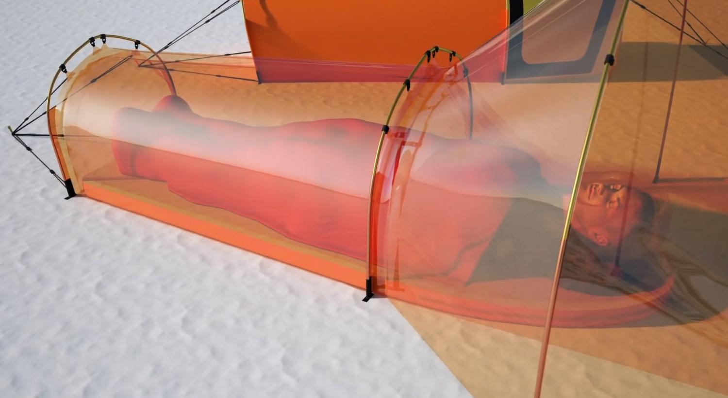 Polarmond innovative extreme cold sleep system with dual layer sleeping bag