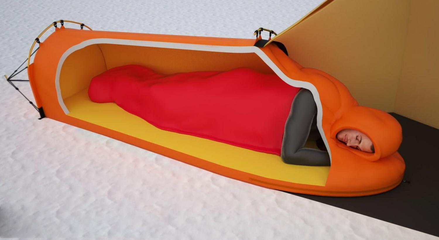 Polarmond innovative extreme cold sleep system with dual layer sleeping bag