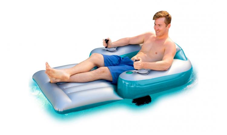 Pool Candy Motorized Pool Lounger - Dual motor inflatable pool floaty with joysticks