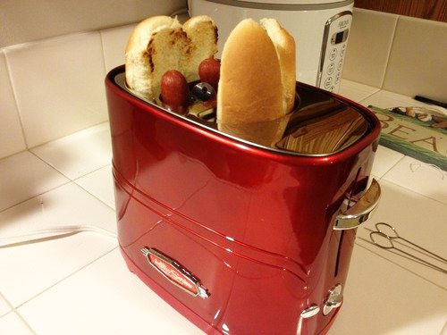 Hot Dog Toaster - Nostalgia pop-up hot dog toaster toasts buns