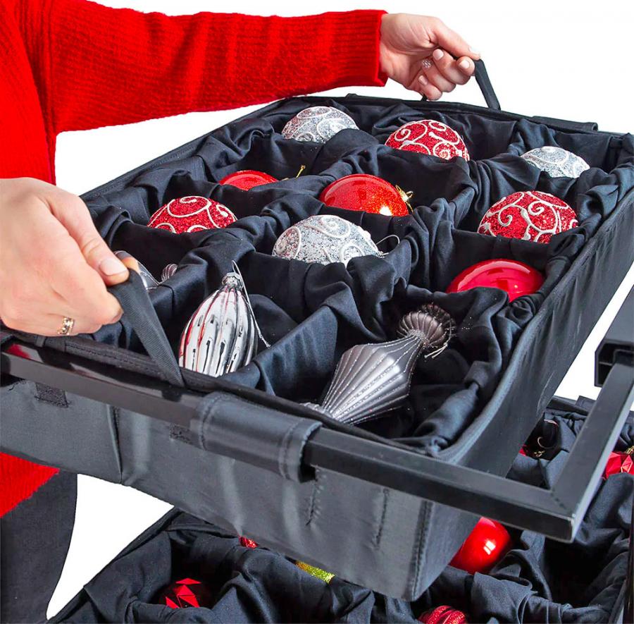 Pop-up Christmas Ornament Storage Case - Telescoping christmas bulbs storage luggage box