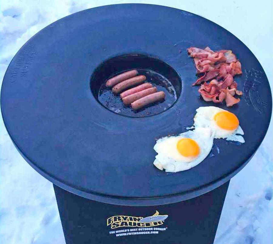 Portable Grill With Center Deep-fryer