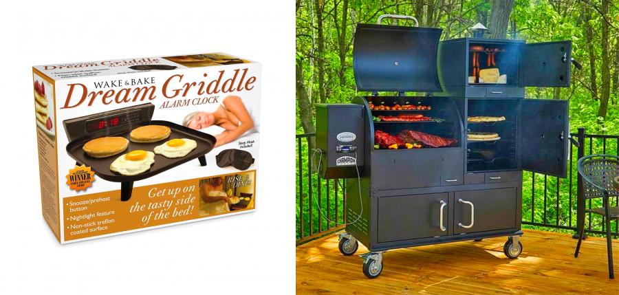 Portable Grill With Center Deep-fryer