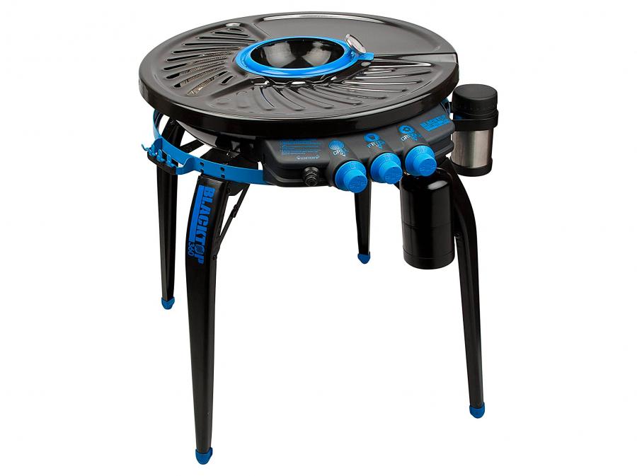Portable Grill With Center Deep-fryer
