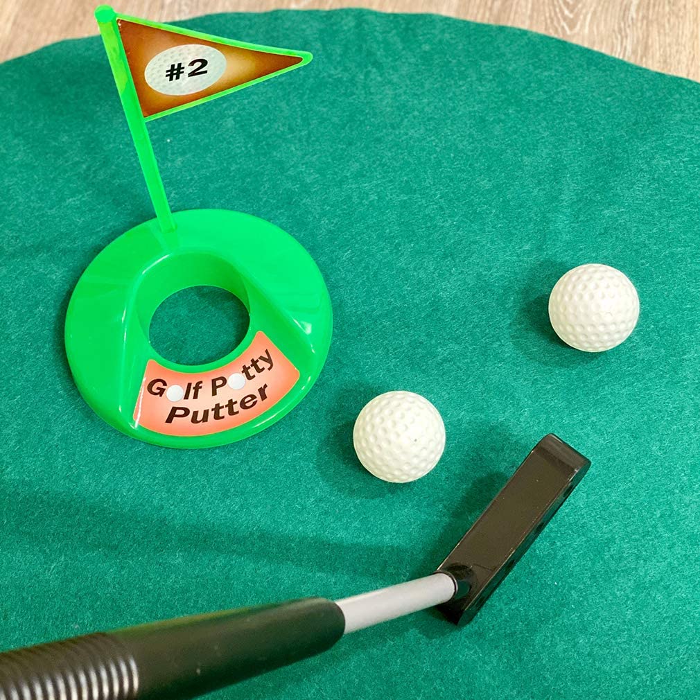 Toilet Putting Green - Potty Putter Toilet Time Golf Game