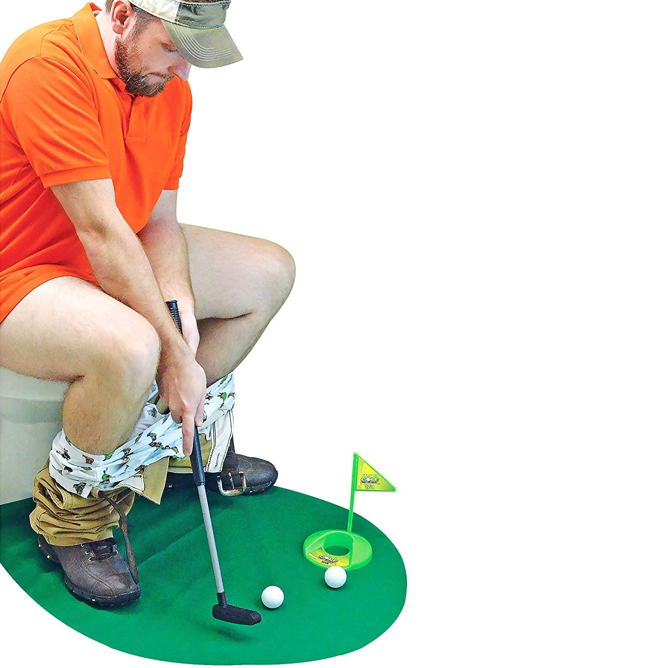 Toilet Putting Green - Potty Putter Toilet Time Golf Game