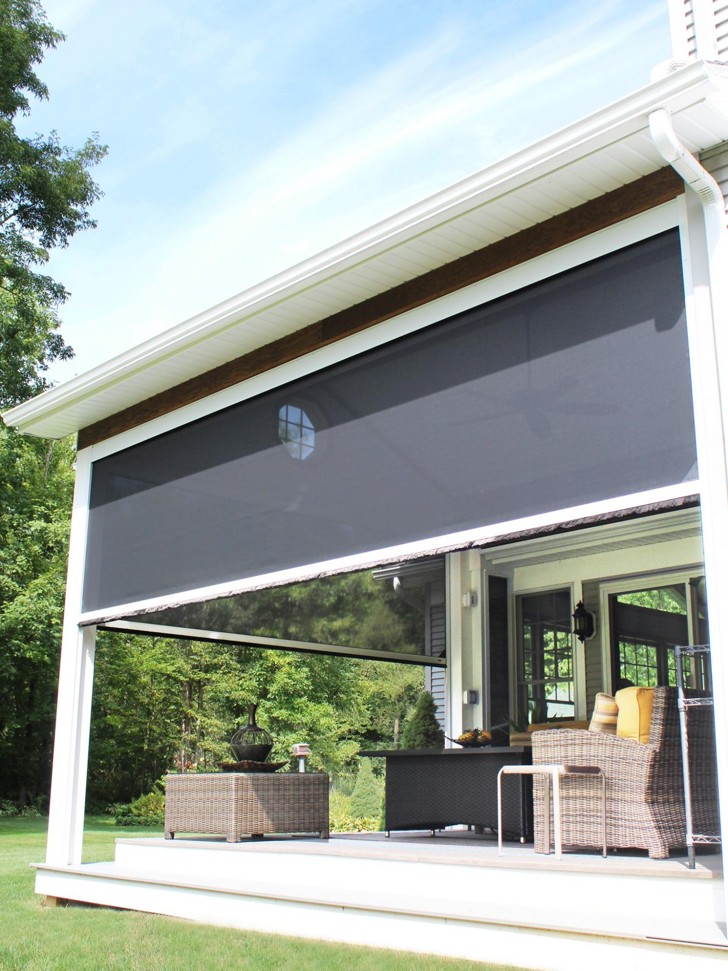 Power Screens Automatically Screen-In Your Patio With The Push of a Button - Automatic power patio screens