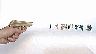 PPK Semi-Automatic Rubber Band Hand Gun - GIF
