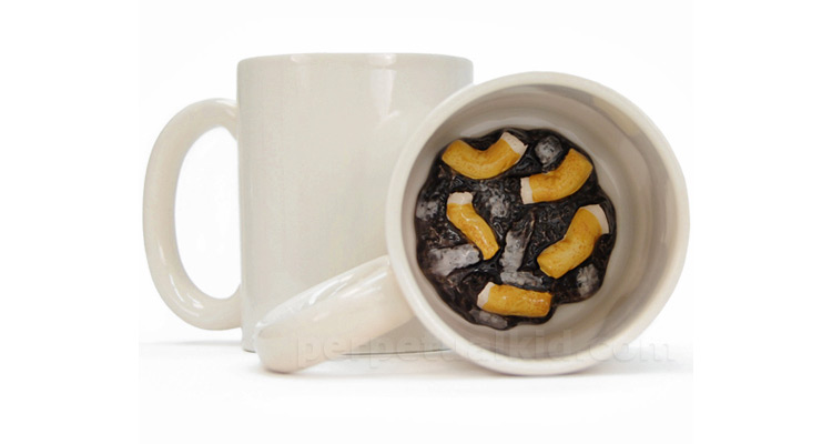 Prank Coffee Mug Cigarettes In Ashtray