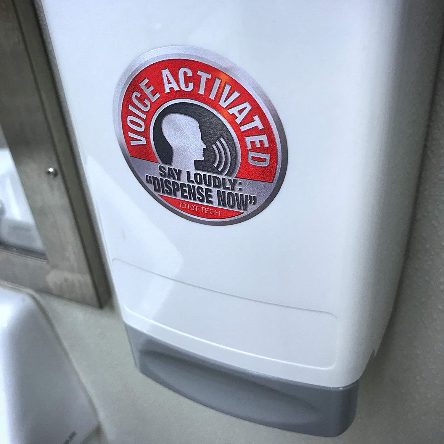 Prank Voice Activated Paper Towel Now Sticker