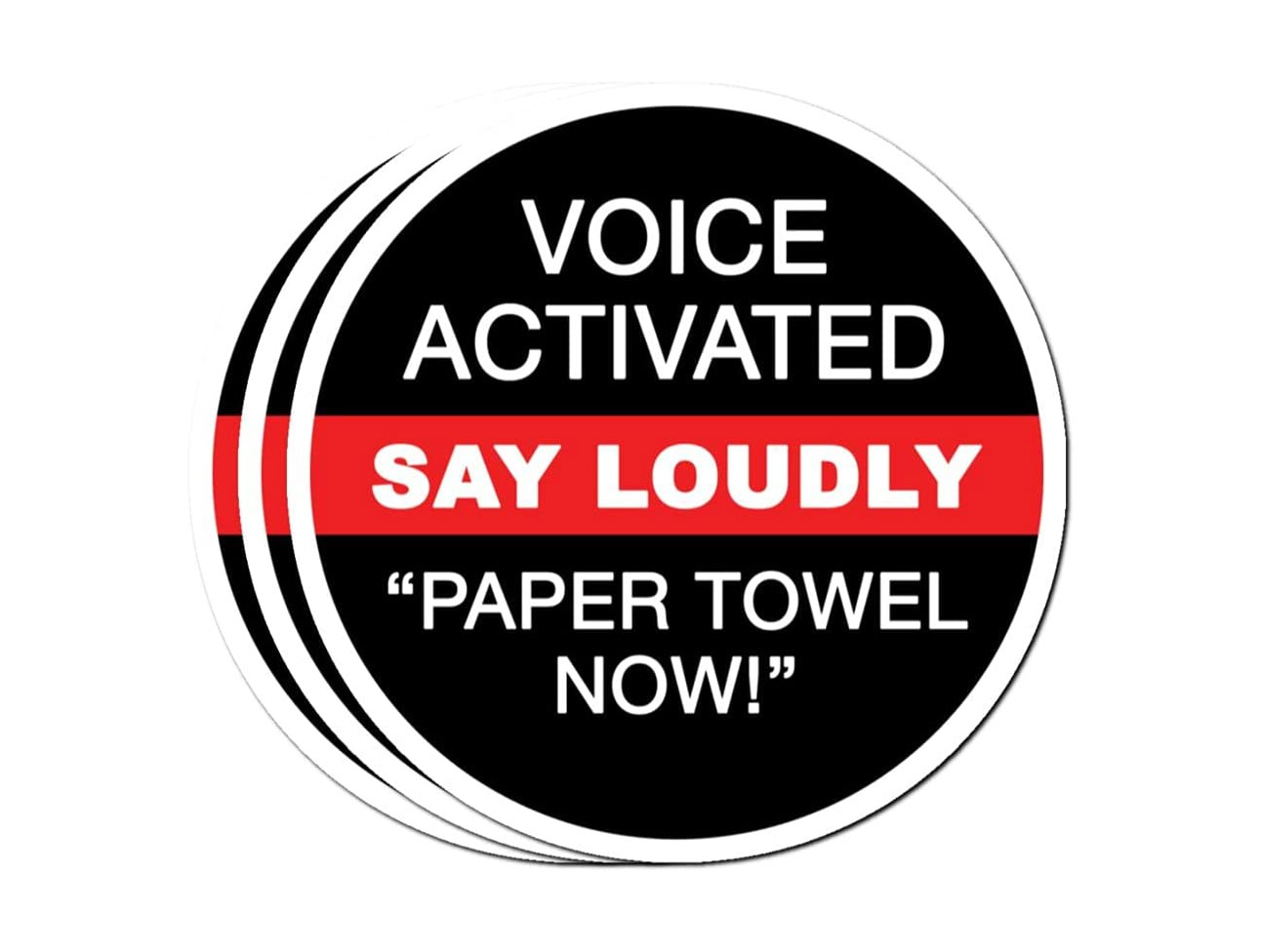 Prank Voice Activated Paper Towel Now Sticker