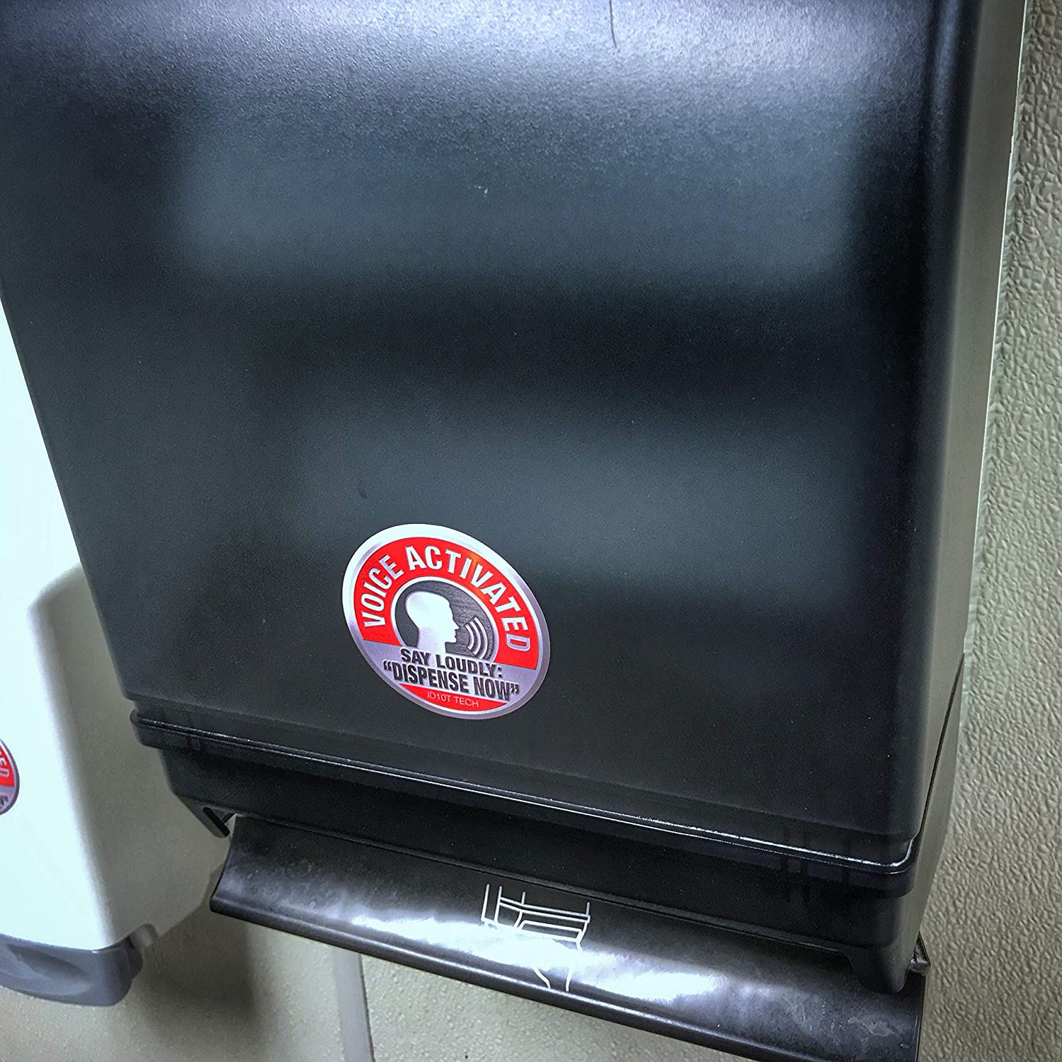 Prank Voice Activated Paper Towel Now Sticker