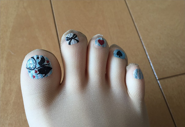 Fake Painted Toenail Stockings From Japan
