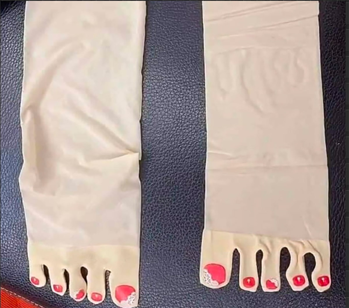 Pre-polished toenail stockings