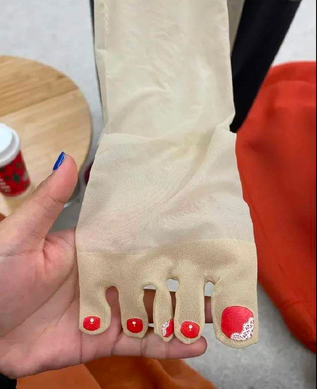 Fake Painted Toenail Stockings From Japan