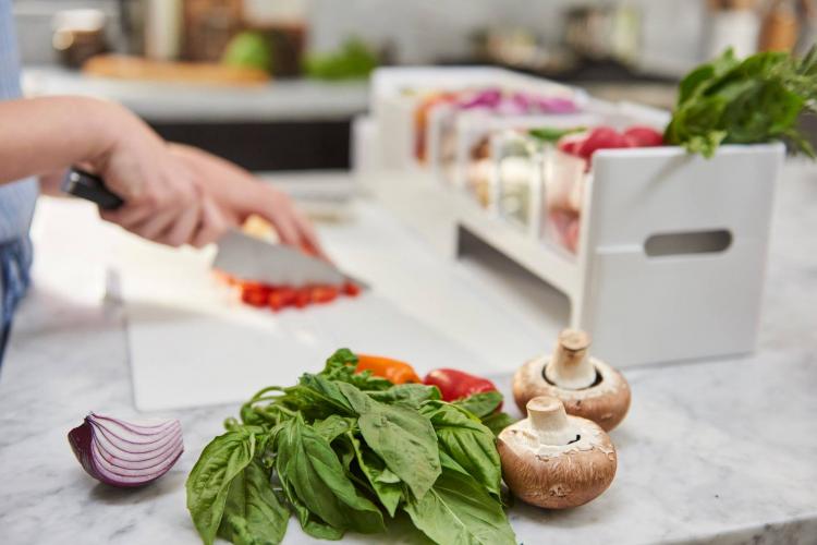 Prepdeck all-in-one food prep hub - magnetic cutting board cooking hub