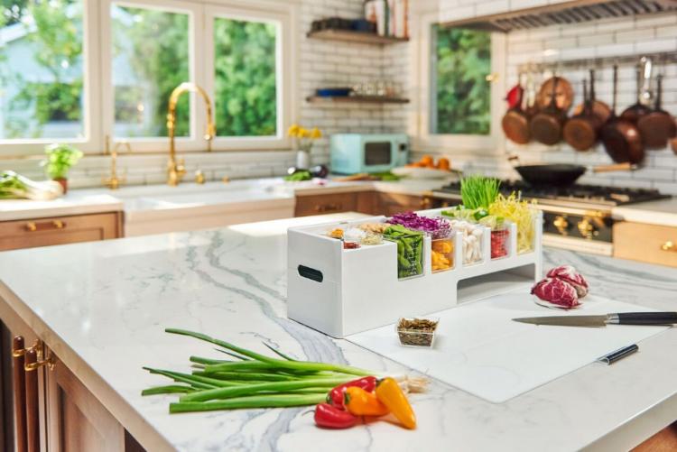 Prepdeck all-in-one food prep hub - magnetic cutting board cooking hub