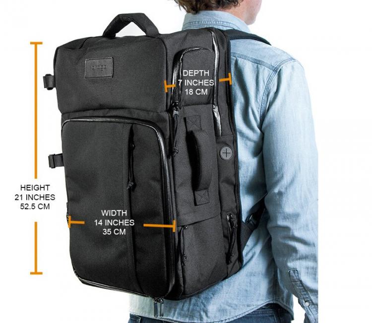 Smart Travel Luggage Backpack - Luggage with charger and removable shelving