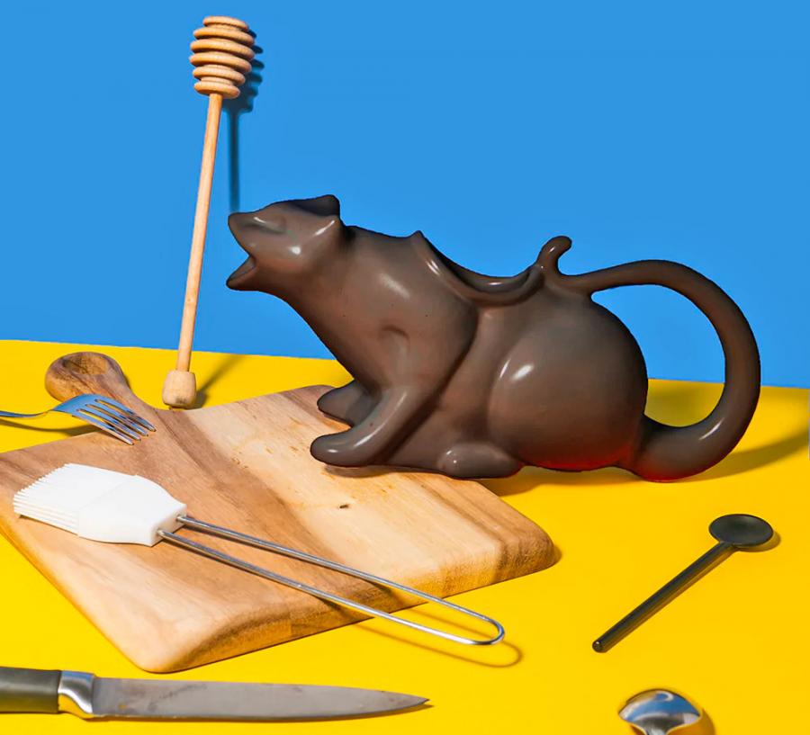 Puking Cat Gravy Boat - Vomiting Kitty Sauce Server and dispenser