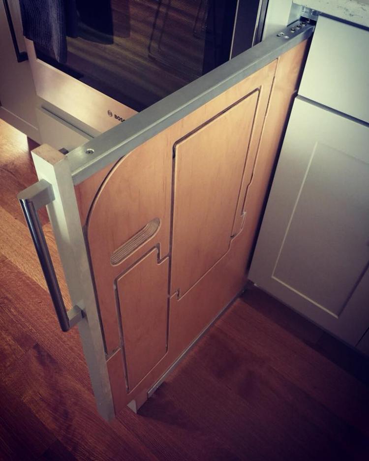 Hideaway Solutions: Folding Step Stool Pulls Out From Cabinet - Hidden cabinet stairs