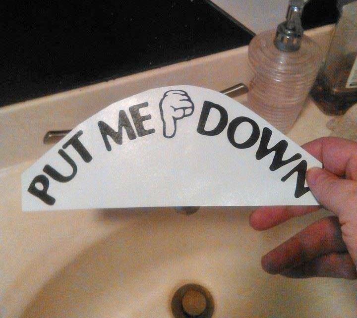 Put Me Down Toilet Seat Sticker