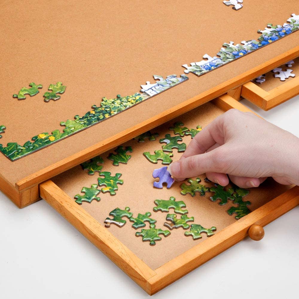 Puzzle Table With Sliding Drawers