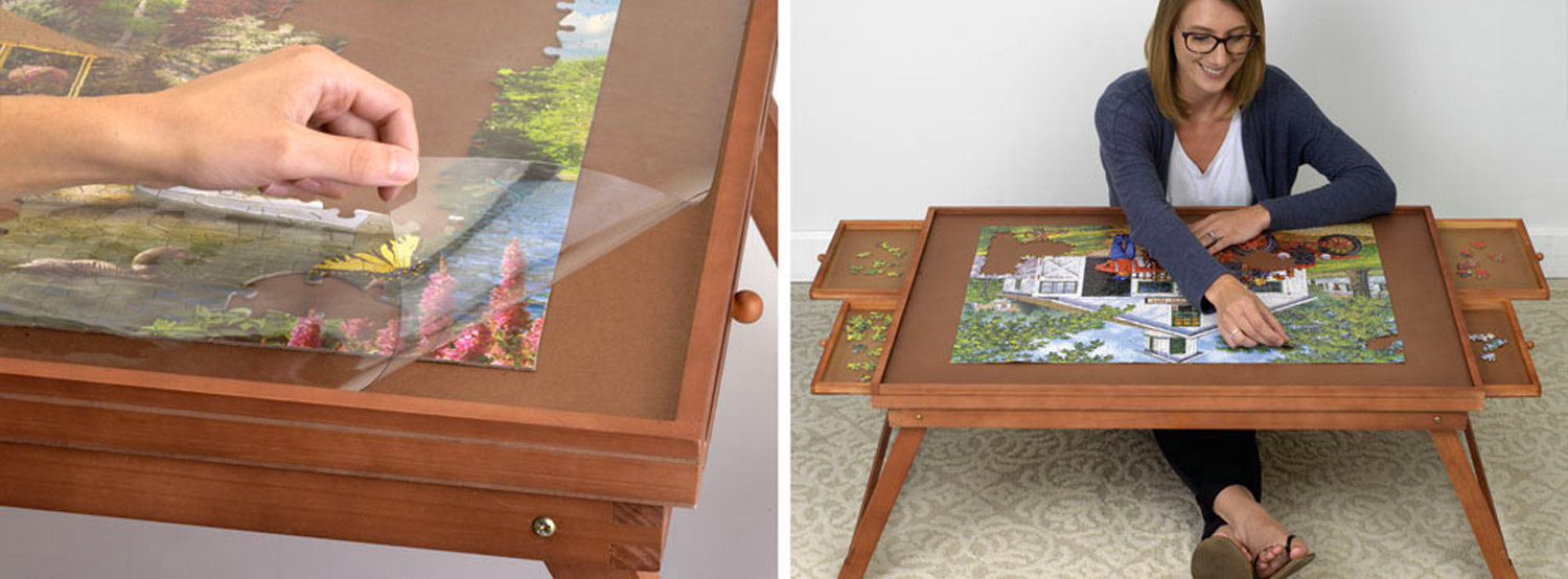 Puzzle Table With Sliding Drawers