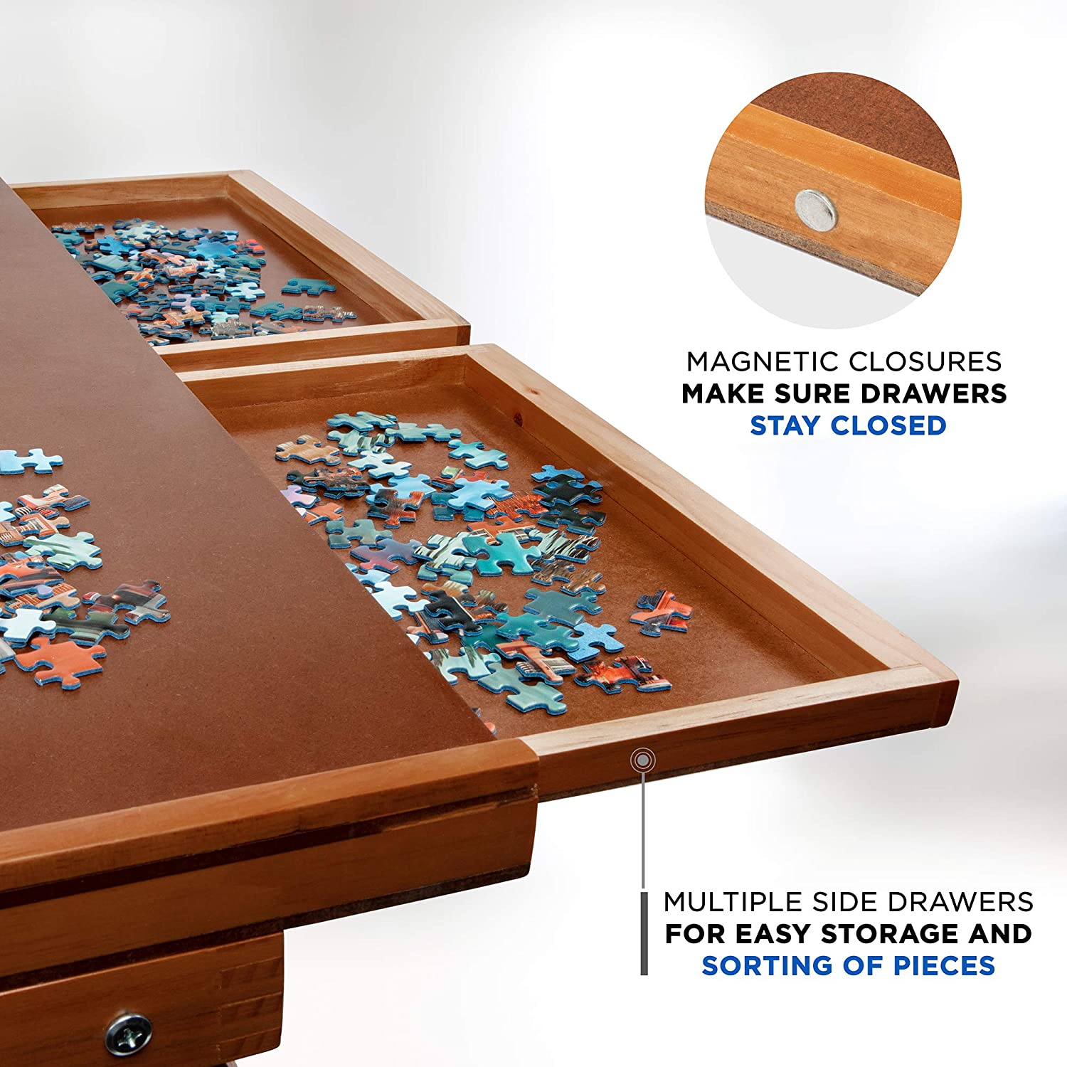 Puzzle Table With Sliding Drawers