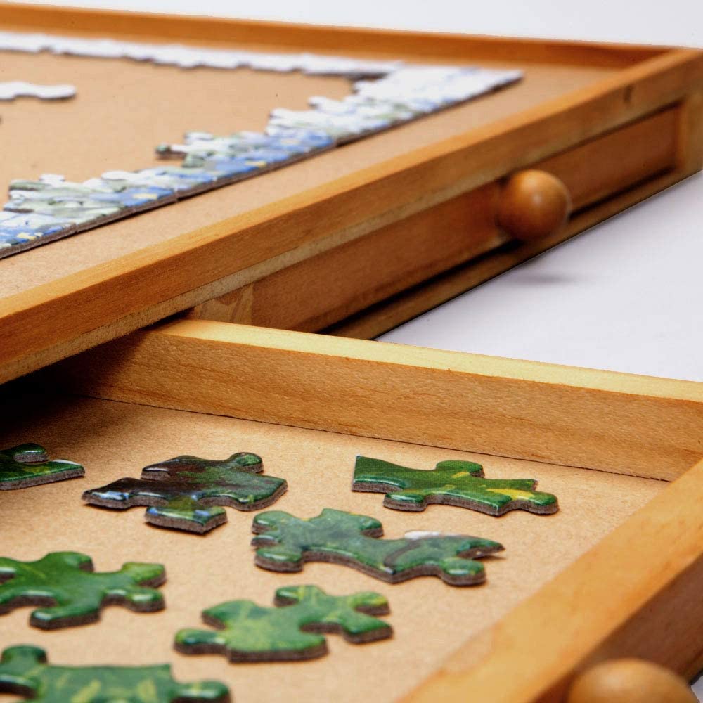 Puzzle Table With Sliding Drawers
