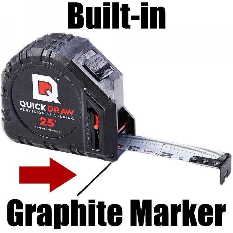 Pencil Tape Measuring - Measuring Tape With Graphite Pencil Marker On Bottom