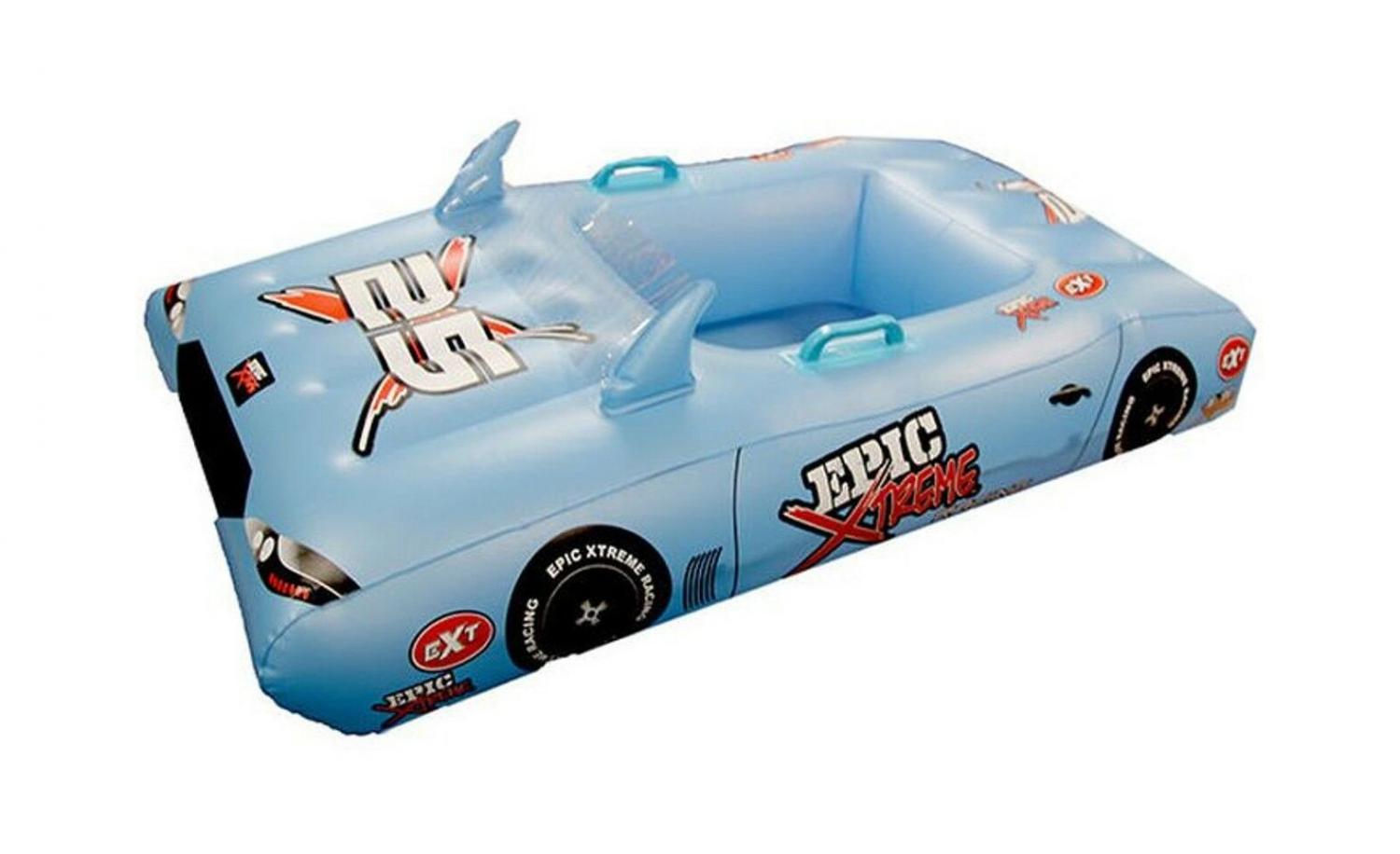 Race Car Shaped Snow Sled - Epic Inflatable Car Snow Sled Tube With LED Lights