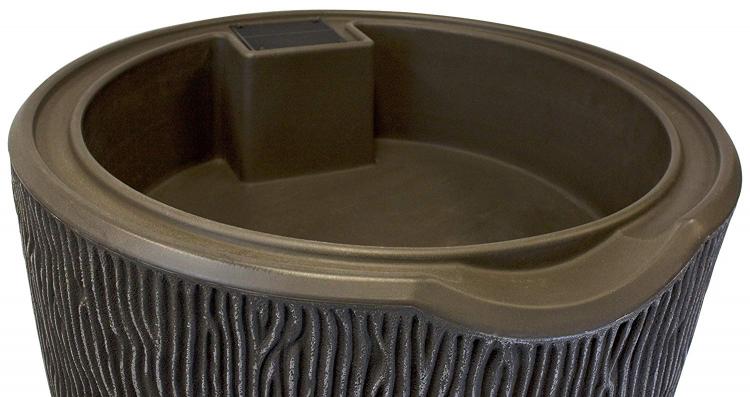 Tree Trunk Rain Barrel - Rain Wizard connects to your gutter downspout