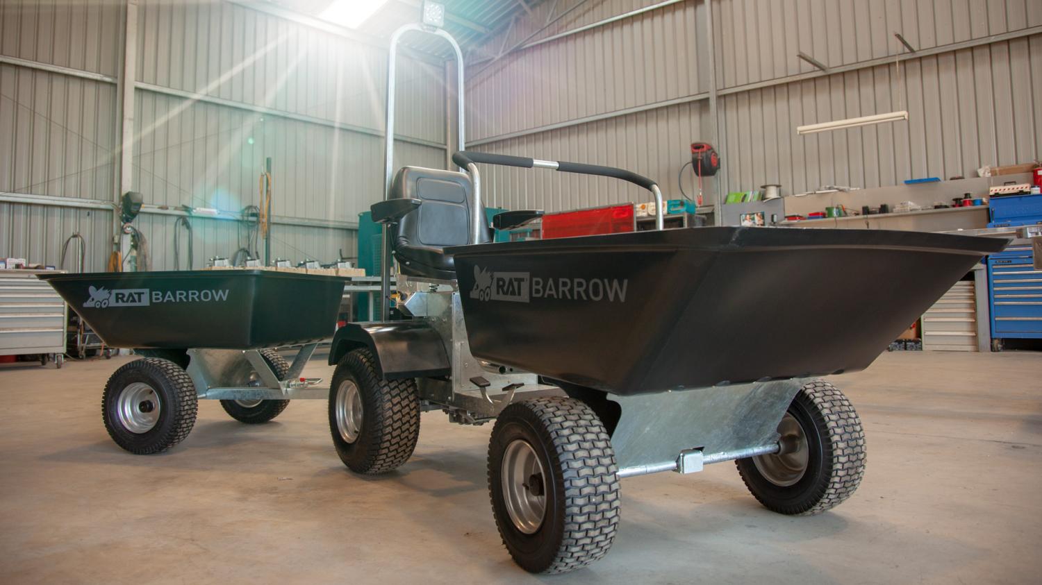 Rat Barrow Ride-on Motorized Wheelbarrow - Rideable wheelbarrow with an engine