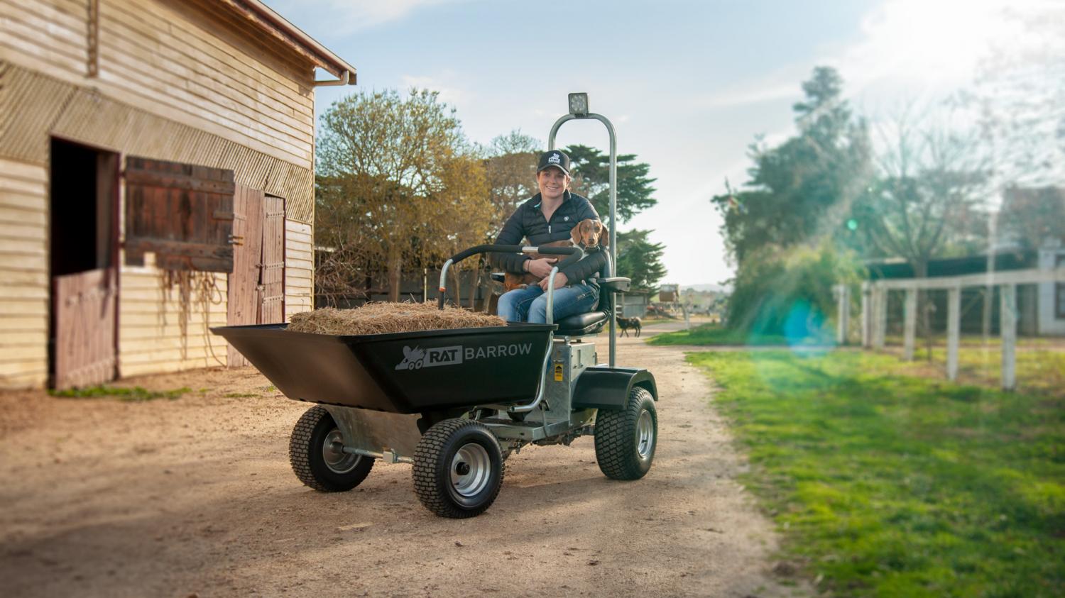 Rat Barrow Ride-on Motorized Wheelbarrow - Rideable wheelbarrow with an engine