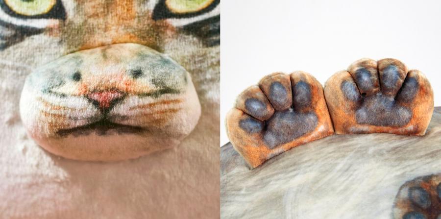 Realistic Chunky Cat Pillow Cushion