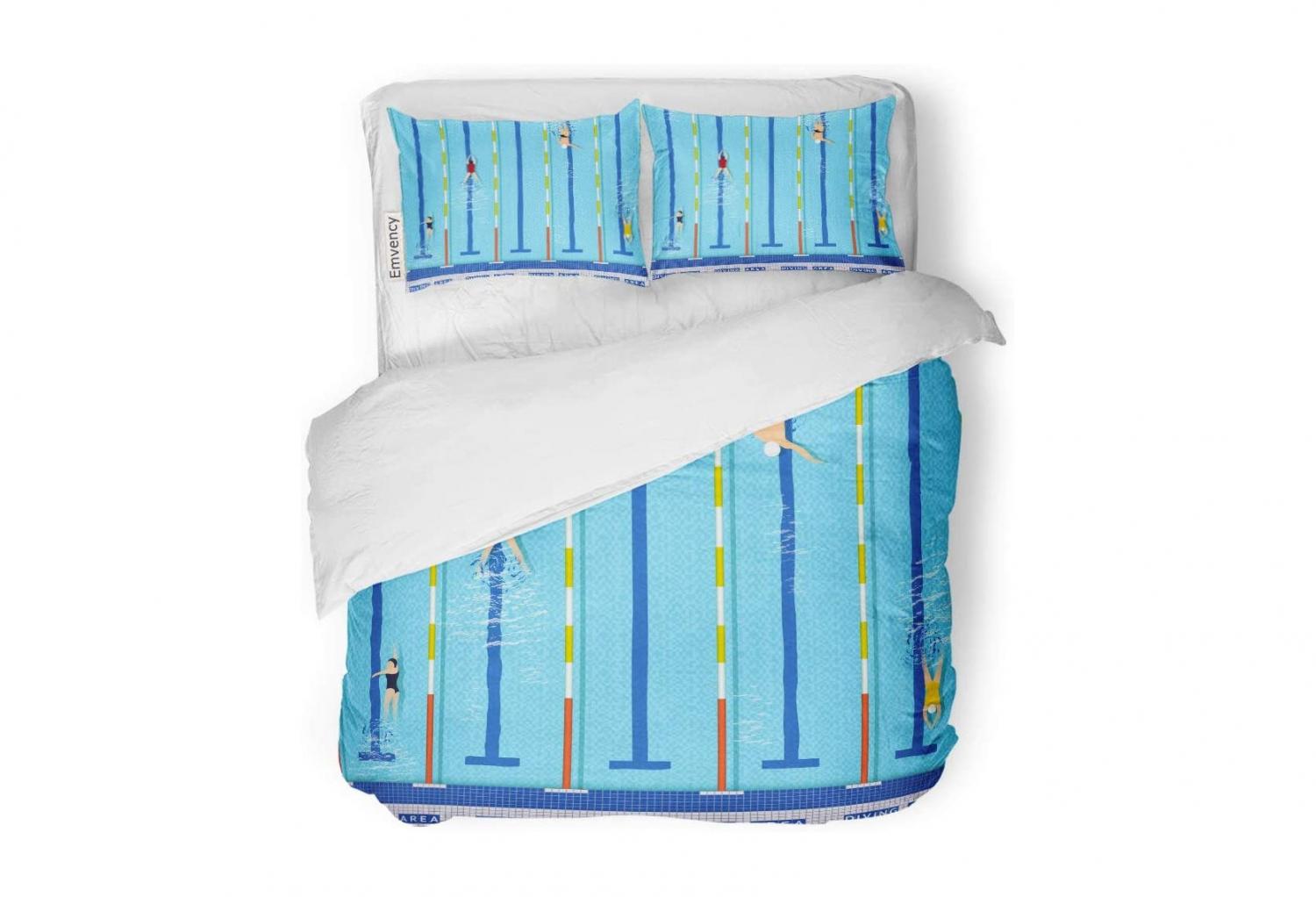 Realistic Swimming Pool Bedding - Olympic pool duvet bed set