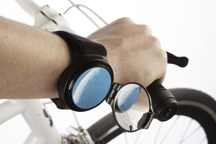 RearViz - Rear-view bicycle mirror attache to your arm - Arm mounted bike mirror