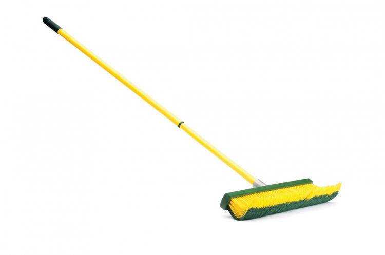 Renegade Broom - Designed like a rake to use on any surface or terrain - curved bristle broom