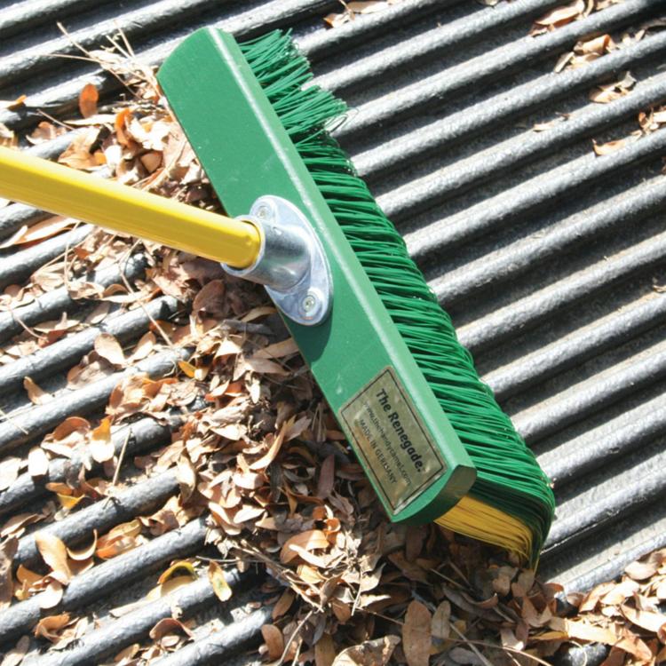 Renegade Broom - Designed like a rake to use on any surface or terrain - curved bristle broom