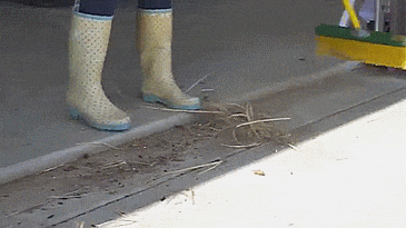 Renegade Broom - Designed like a rake to use on any surface or terrain - curved bristle broom