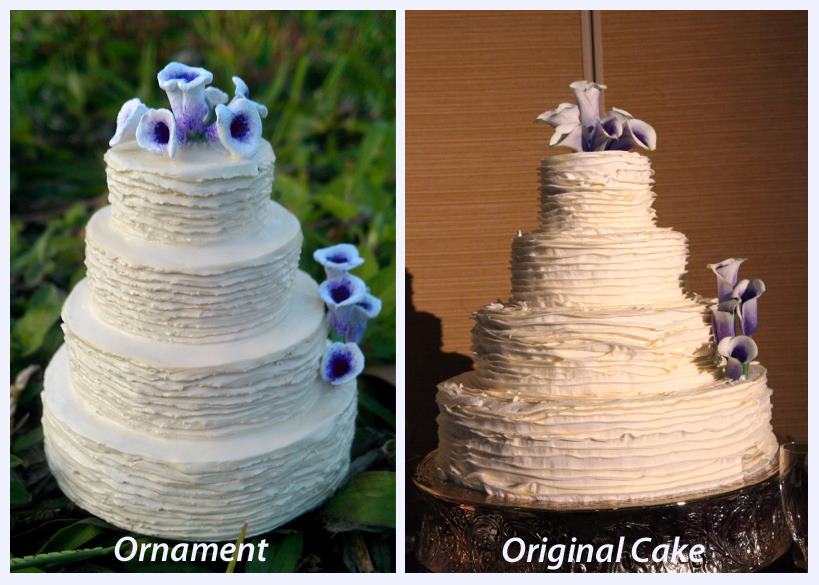 Mini Replica Wedding Cake Ornaments