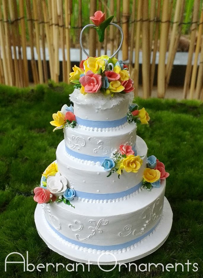 Mini Replica Wedding Cake Ornaments