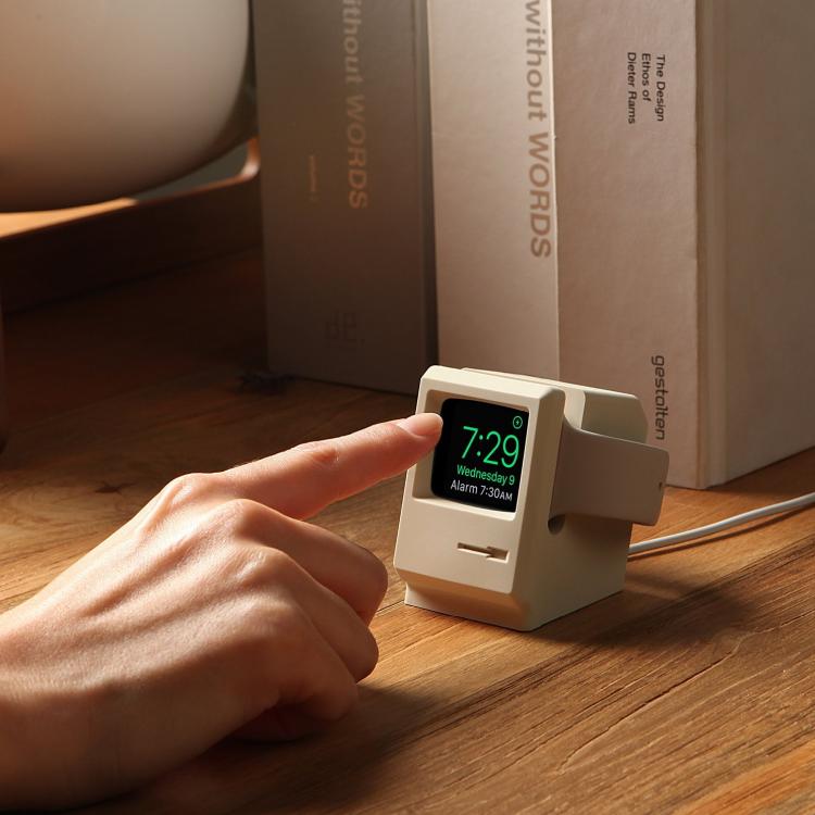W4 Apple Smart Watch Stand - Retro Apple Computer Smart Watch Stand - Mini Vintage Apple Monitor Smart Watch Stand