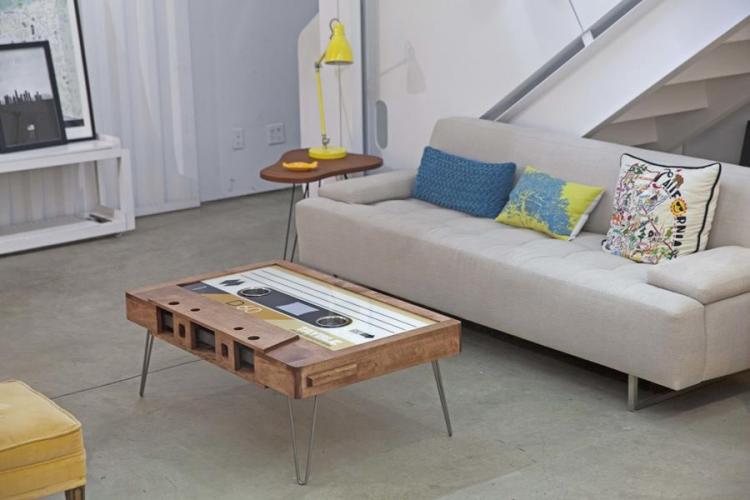 Giant Cassette Tape Coffee Table - Retro modern design music inspired coffee table