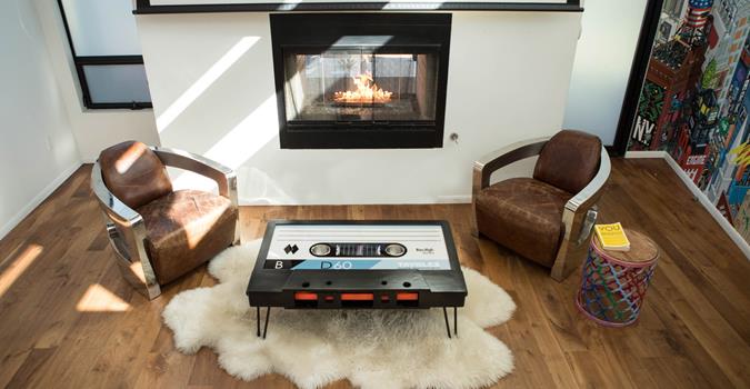 Giant Cassette Tape Coffee Table - Retro modern design music inspired coffee table