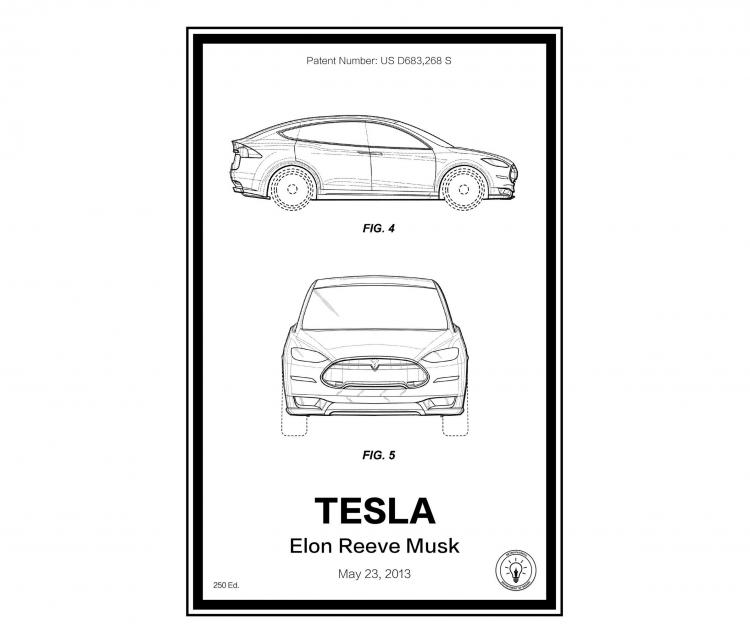 Tesla Retro Patent Print Designs - Technology and Gadget patent prints you can hang on your wall
