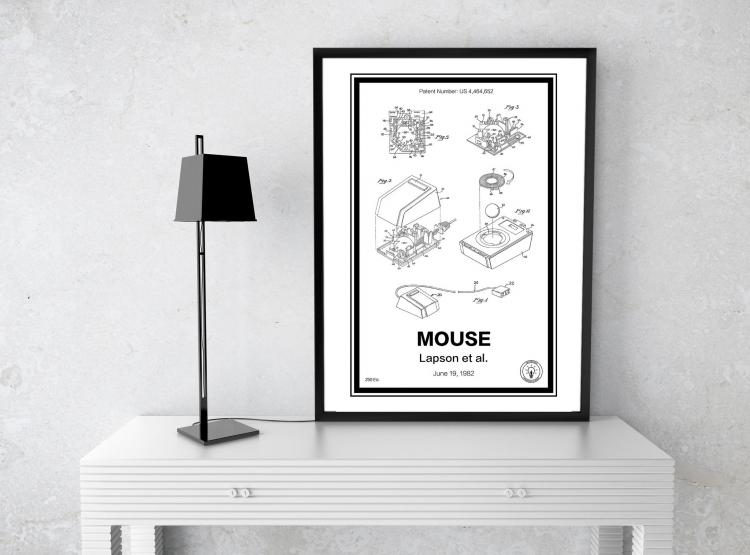 Computer Mouse Retro Patent Print Designs - Technology and Gadget patent prints you can hang on your wall