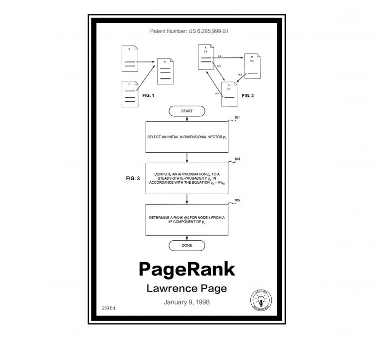 Google Page Rank Retro Patent Print Designs - Technology and Gadget patent prints you can hang on your wall
