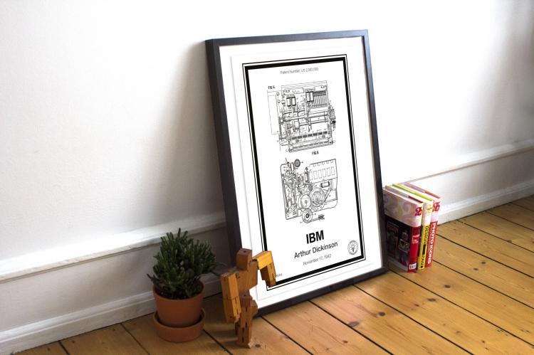 IBM Computer Retro Patent Print Designs - Technology and Gadget patent prints you can hang on your wall